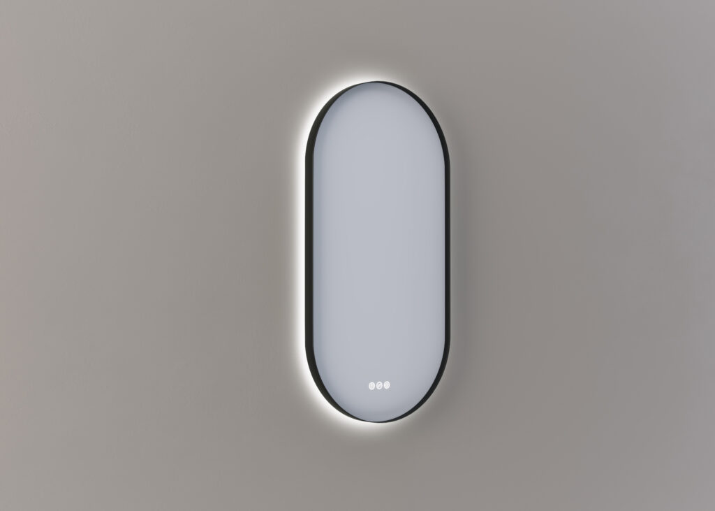 Mette spiegel Olle ovaal 45cm - Mat zwart