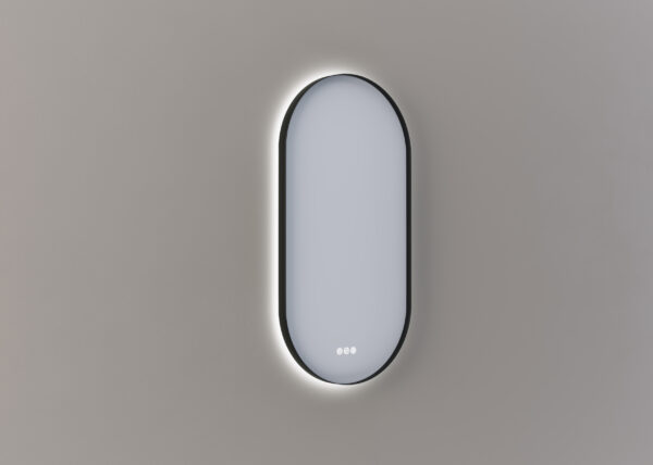 Mette spiegel Olle ovaal 45cm - Mat zwart