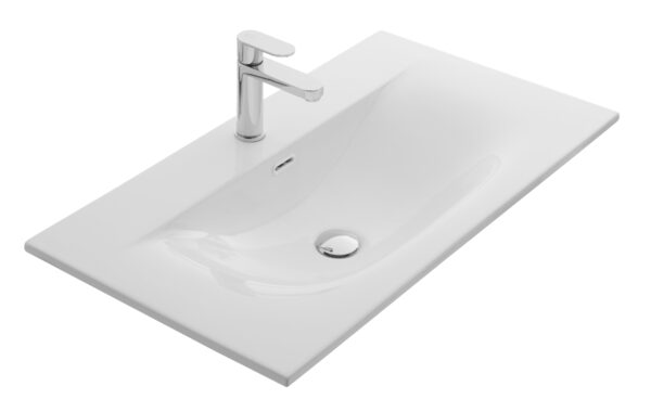 Mette keramische wastafel 80cm - Glanzend wit