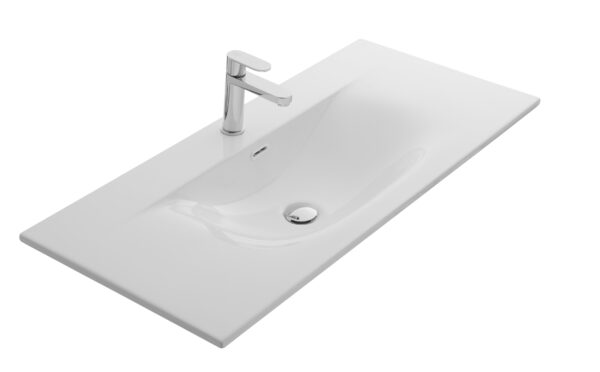 Mette keramische wastafel 100cm - Glanzend wit