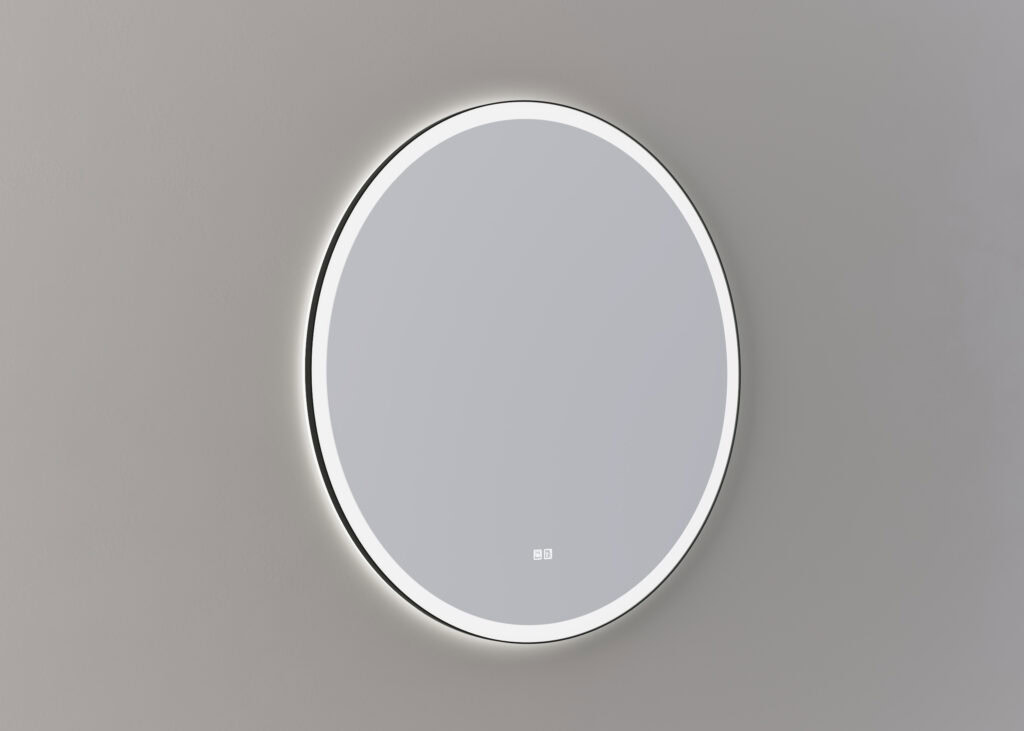 Mette spiegel Sven rond 100cm - Mat zwart