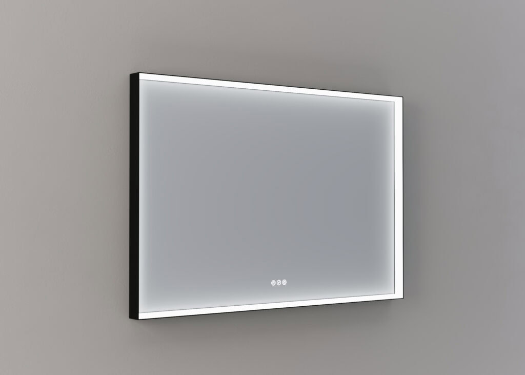 Mette spiegel Nea rechthoekig 120cm - Mat zwart